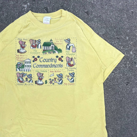 Vintage Country Commandments T-Shirt Men's XL - Picture 1 of 5